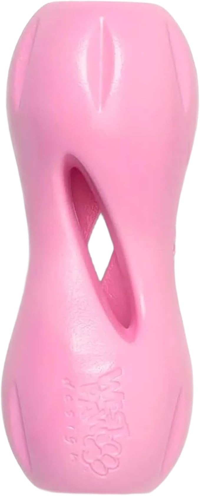 WEST PAW Zogoflex Qwizl Dog Puzzle Treat Toy – Interactive Chewing for Dogs – Dispenses Pet Treats – Brightly-Colored Dog Enrichment Toy for Aggressive Chewers, Fetch, Catch, Large 6.5", Bubblegum